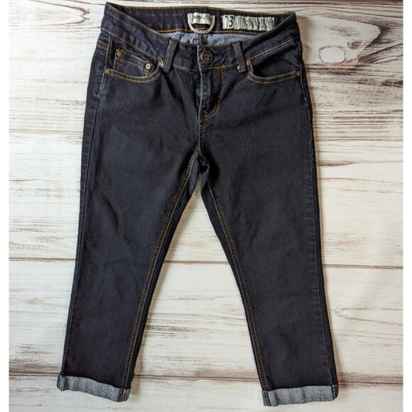 Indigo Rein Skinny Dark Wash Cuffed Cropped Jeans sz 3 - Picture 1 of 4